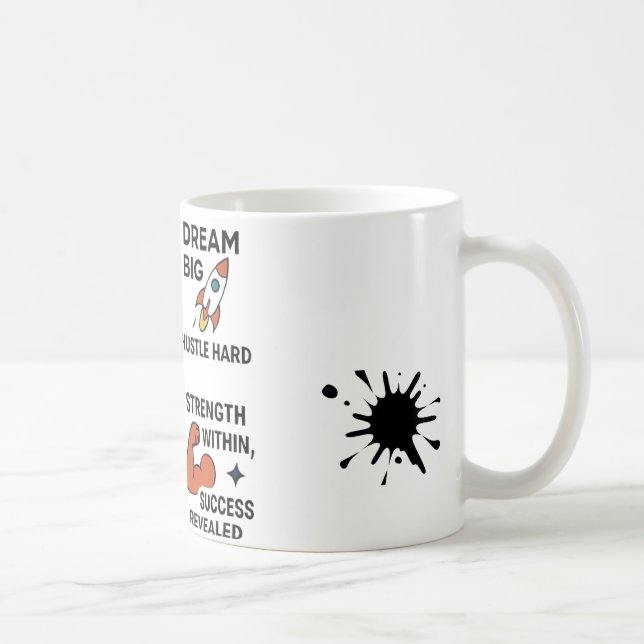 Motivational Quote Coffee Mug – Inspire, Hustle &  Kaffeetasse (Rechts)