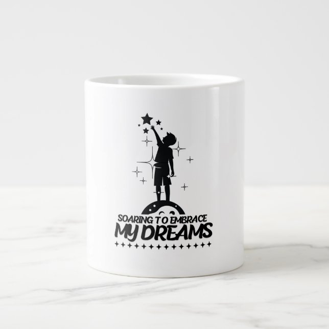 motivational quote design Jumbo-Tasse (Vorderseite)
