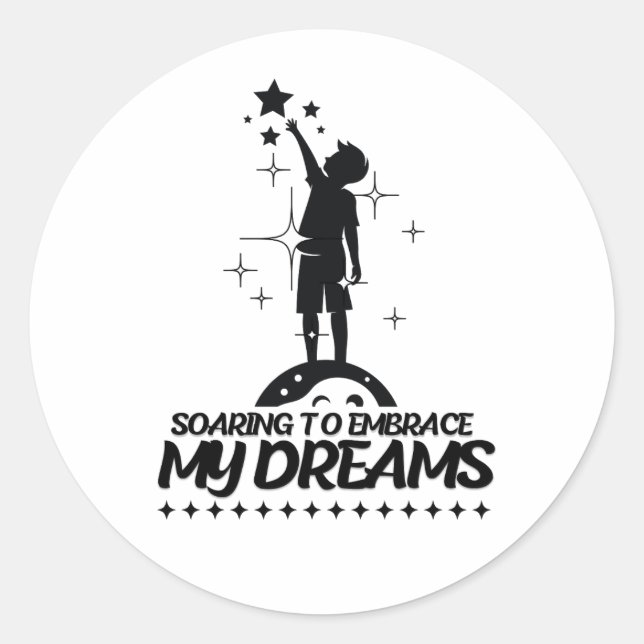Motivational quote design runder aufkleber (Vorderseite)