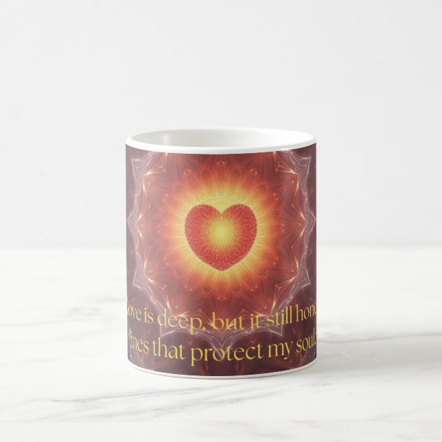 Motivational Quote on Love Mug Kaffeetasse (Mittel)