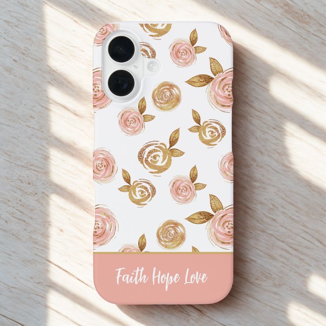 Motivational Quote Pink Floral Phone Case iPhone 16 Hülle (Von Creator hochgeladen)
