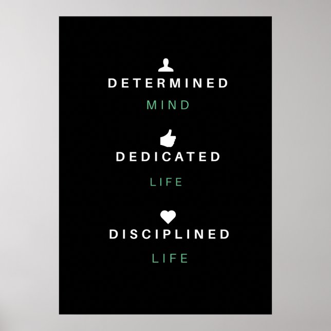 Motivational Quote  Poster | Wall Art (Vorne)
