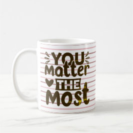Motivational Quote Stripe Design Mug Kaffeetasse