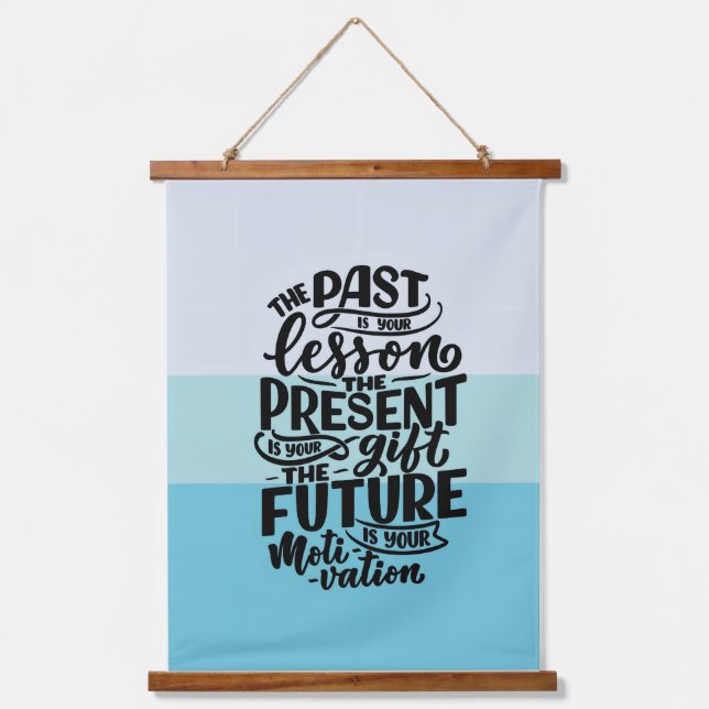 Motivational Quote Wall Art.  Wandteppich Mit Holzrahmen (Vorderseite)