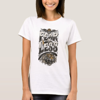 Motivational T-shirt Montagne Tigre Sans Peur pour
