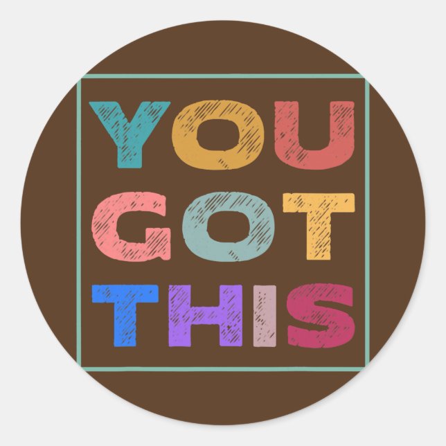 Motivational Testing Day You Got This Teacher Runder Aufkleber (Vorderseite)