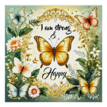 Motivational text with butterflies #3