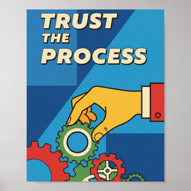 Motivational Trust The Process Retro Poster (Vorne)