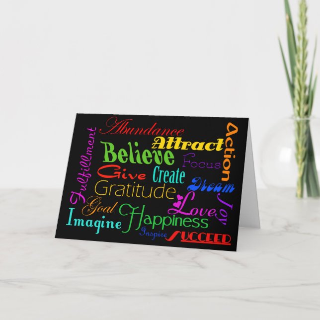 Motivational Word Collage Carte de voeux (Devant)
