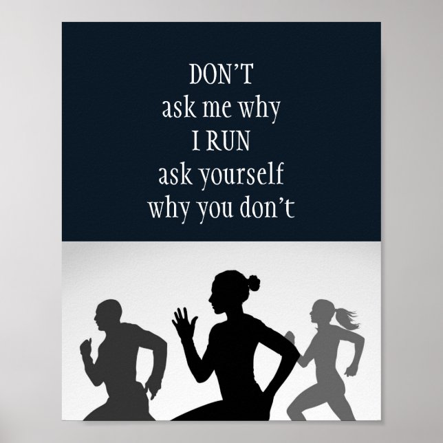 Motivational Words, Running Quote Poster (Vorne)