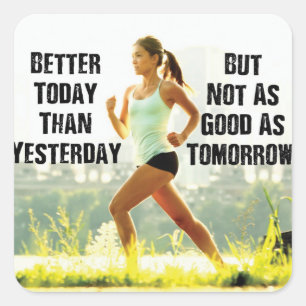 Motivationales Fitness Gym Quadratischer Aufkleber