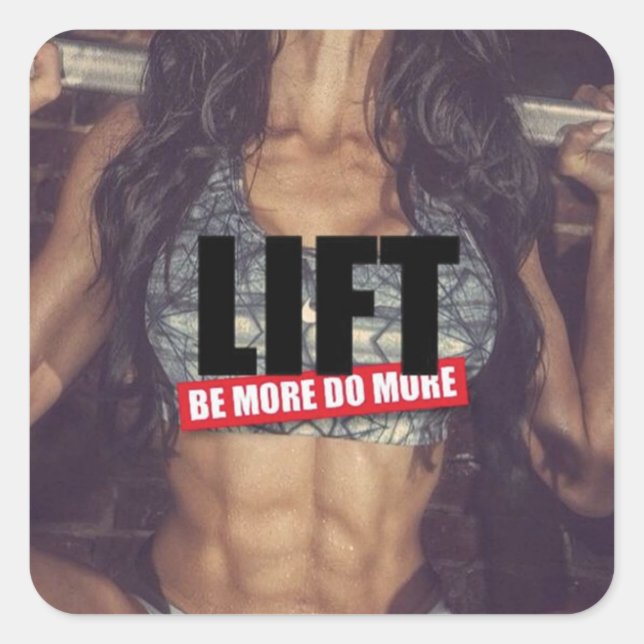 Motivationales Fitness Gym Quadratischer Aufkleber (Vorderseite)