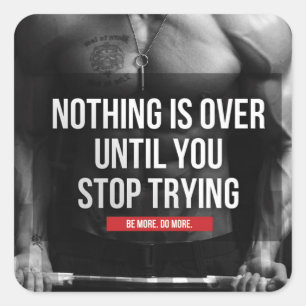 Motivationales Fitness Gym Quadratischer Aufkleber