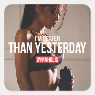 Motivationales Fitness Gym Quadratischer Aufkleber