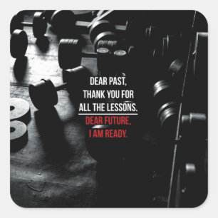 Motivationales Fitness Gym Quadratischer Aufkleber