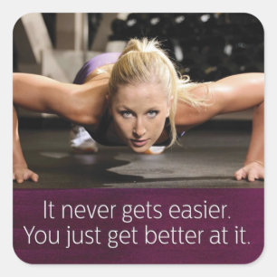 Motivationales Fitness Gym Quadratischer Aufkleber