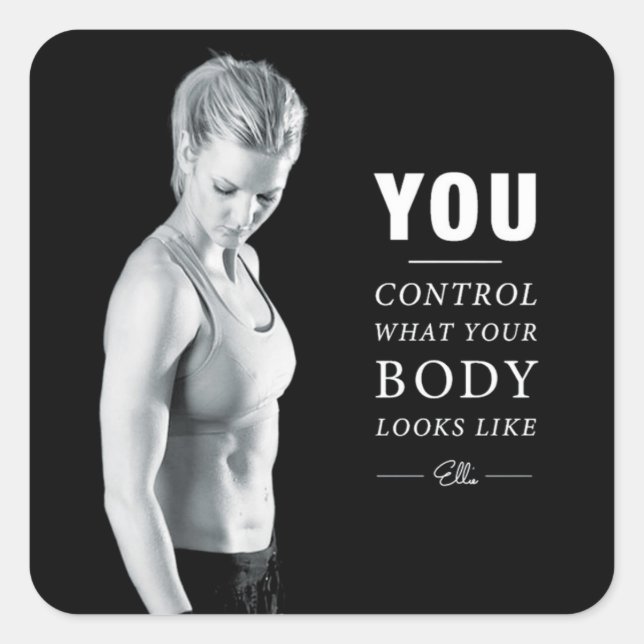 Motivationales Fitness Gym Quadratischer Aufkleber (Vorderseite)