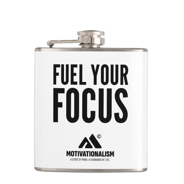 MOTIVATIONALISM© Fuel Your Focus_ Flachmann (Vorderseite)