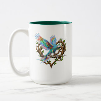 Motivations-Papageien-Tasse - Aufschwung Zweifarbige Tasse
