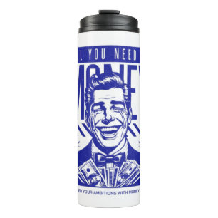 Motivations-Trinkflasche für Geld und Sport Thermosbecher