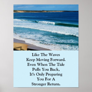Motivationsangebot für den Strand: Wie die Wellen  Poster