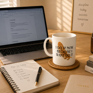 Motivationsbecher für Handelnde - "Ich mache es je Zweifarbige Tasse