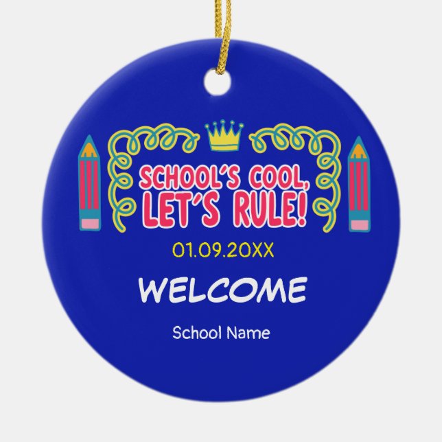 Motivationsziffer "Die coole Regel des lassend" Keramik Ornament (Vorne)