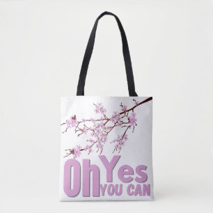Motivationszitat-Tasche - Florale Zweig-Illustrati Tasche