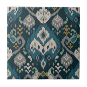Motive Afrikanischer Boho-Paisley-Blumen-Ikat-Must Fliese