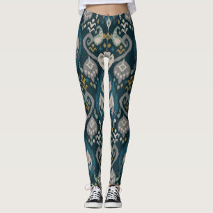 Motive Afrikanisches Boho-Paisley Blumen-Ikat-Must Leggings