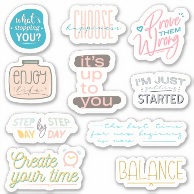 Motivez-Vous ! 10 Sticker Motivational Pack (Devant)