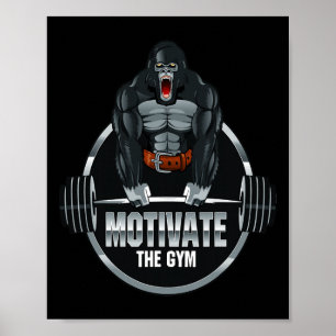 Motivieren Sie die Gym Gorilla Beast Workout Bodyb Poster