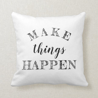 Motivierend 3 Wort-ZitatSchwarz-weißer Reversible Kissen
