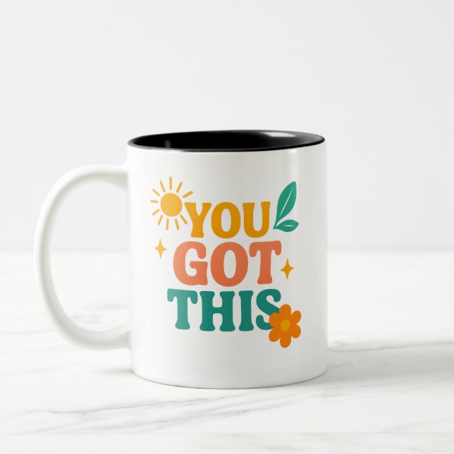 Motivierend Abnutzung - Cooles, lebendiges und Ins Zweifarbige Tasse (Links)
