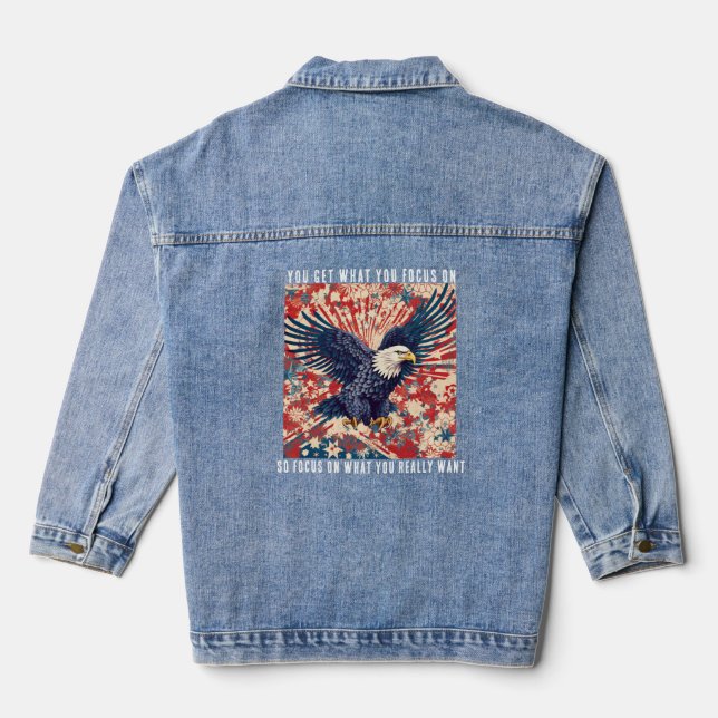 Motivierend Adler Jeansjacke (Rückseite)