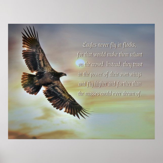 Motivierend Adler mit Inspiration Poster (Vorne)