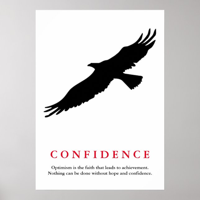 Motivierend Adler Silhouette - Vertrauensquote Poster (Vorne)