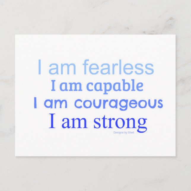 Motivierend Affirmationswörter Postkarte (Vorderseite)