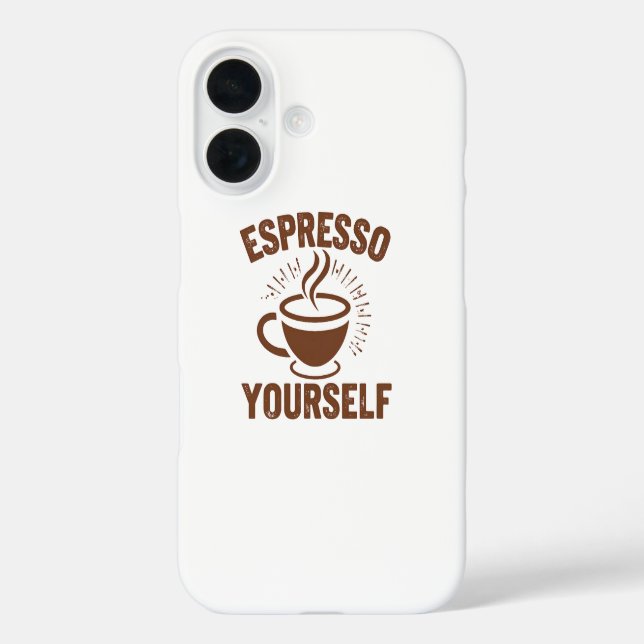 Motivierend Angebot für den Retro-Kaffee iPhone 16 Hülle (Rückseite)