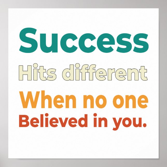 Motivierend Angebot für Retro Success Poster (Vorne)