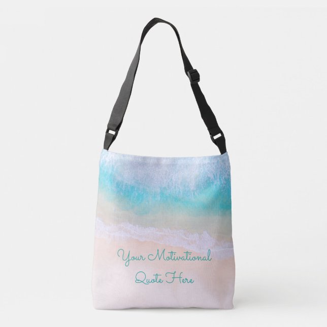 Motivierend Angebot für Wave, Sand, Strand Tragetaschen Mit Langen Trägern (Rückseite)