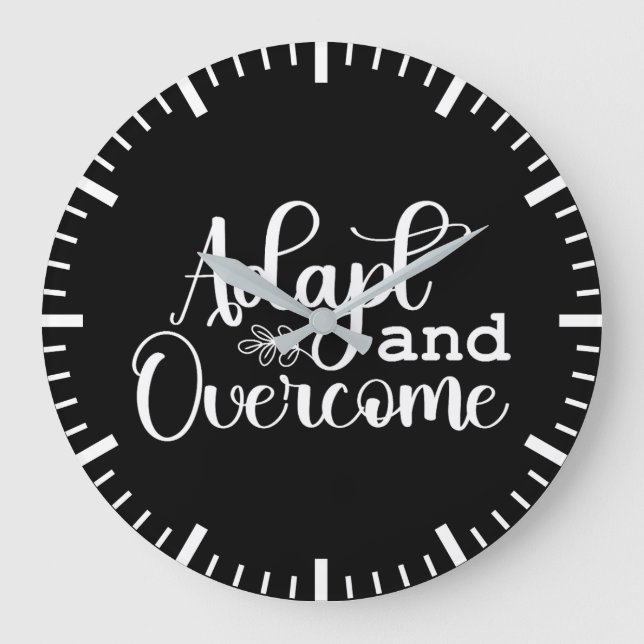 Motivierend Anpassung und Überwindung des Gym-Hust Große Wanduhr (Vorderseite)