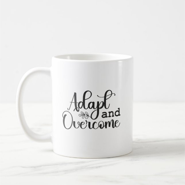 Motivierend Anpassung und Überwindung des Gym-Hust Kaffeetasse (Links)