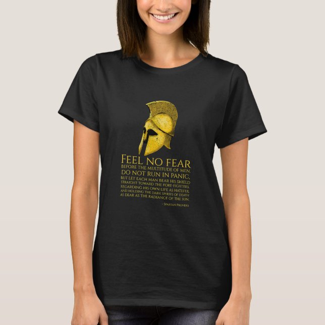 Motivierend antikes Spartan Proverb T-Shirt (Vorderseite)