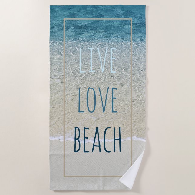 Motivierend Aqua Turquoise Aquamarin Blue Surf Wav Strandtuch (Vorderseite)