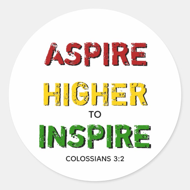 Motivierend ASPIRE HIGHER INSPIRIERTE Christliche  Runder Aufkleber (Vorderseite)
