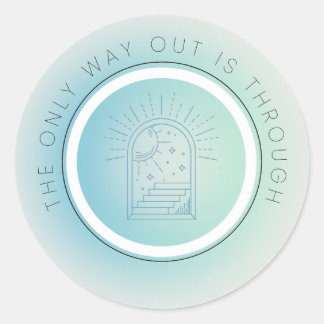 Motivierend Aufkleber, minimalistisch, spirituell. Runder Aufkleber