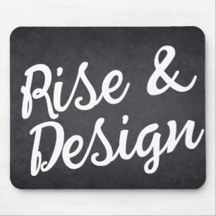 Motivierend "Aufstieg und Design" handgeschriebene Mousepad