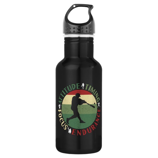 Motivierend Baseball-Teamwerte Edelstahlflasche (Vorderseite)