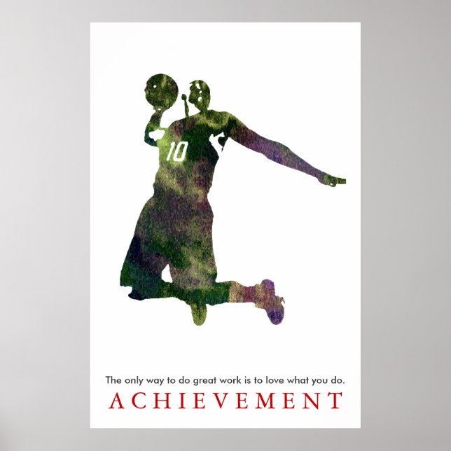 Motivierend Basketball-Leistung im Wasserbereich Poster (Vorne)